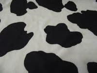 Faux Fur PONY Skin VELBOA Fabric Material BLACK COW